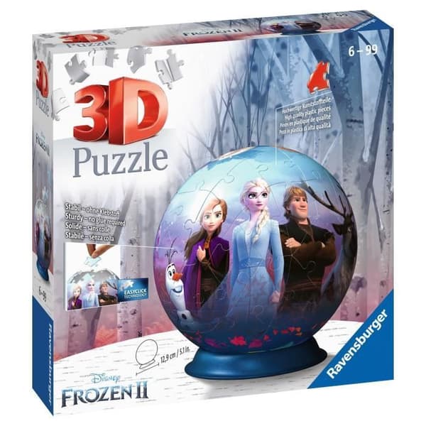 Frozen 2 3D-pussel - Ravensburger - 72 numrerade bitar - Diameter 13 cm