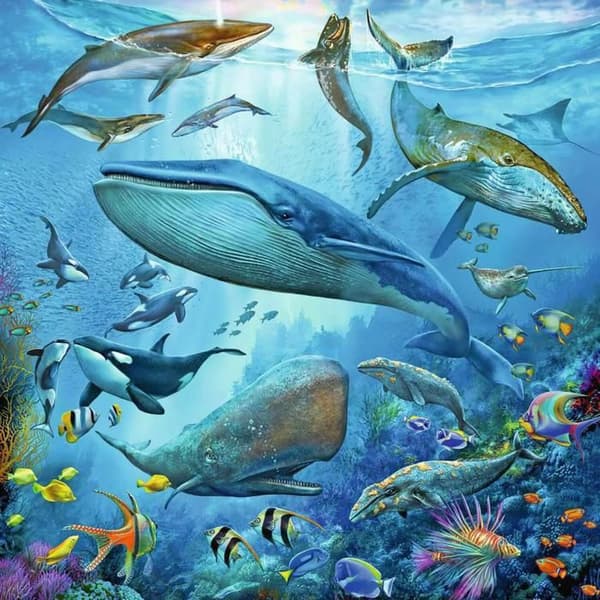 Ocean Animals Pussel - Ravensburger - 3 x 49 bitar - För barn från 5 år och uppåt