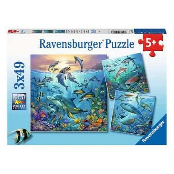 Ocean Animals Pussel - Ravensburger - 3 x 49 bitar - För barn från 5 år och uppåt