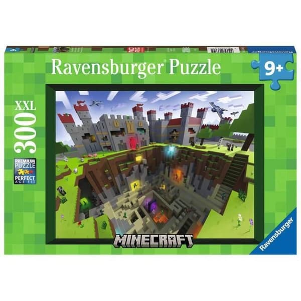 300 bitar XXL pussel - Ravensburger - Minecraft - Fantasy - Grön - Barn - Mindre än 100 bitar