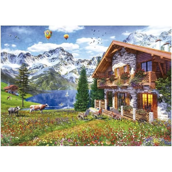 Landskaps- och naturpussel - EDUCA - ALPINA CHALET - 4000 bitar - Limpåse ingår