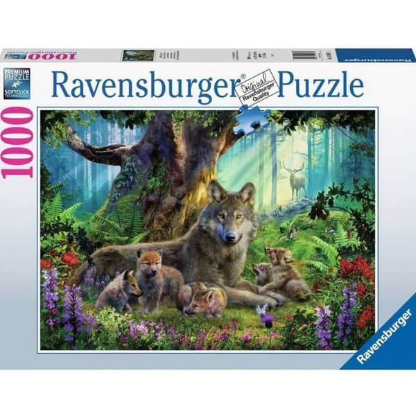 1000 bitars pussel - Ravensburger - Vargfamiljen - Landskap och natur - Grönt