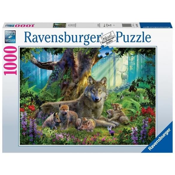 1000 bitars pussel - Ravensburger - Vargfamiljen - Landskap och natur - Grönt