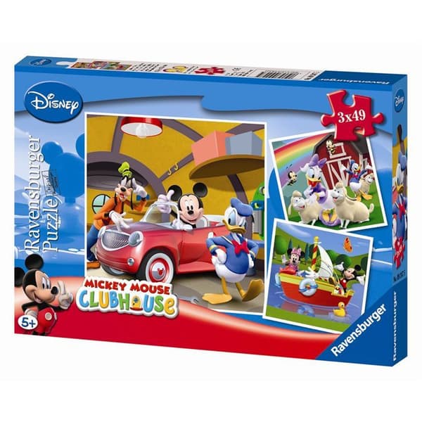 MICKEY MOUSE pussel 3x49 bitar - Ravensburger - Uppsättning av pussel för barn från 5 år