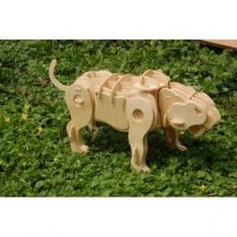 Animerat 3D-pussel - Sabeltandad tiger - För barn i åldrarna 8 till 13 - Går och vrålar när de uppfattar ett ljud
