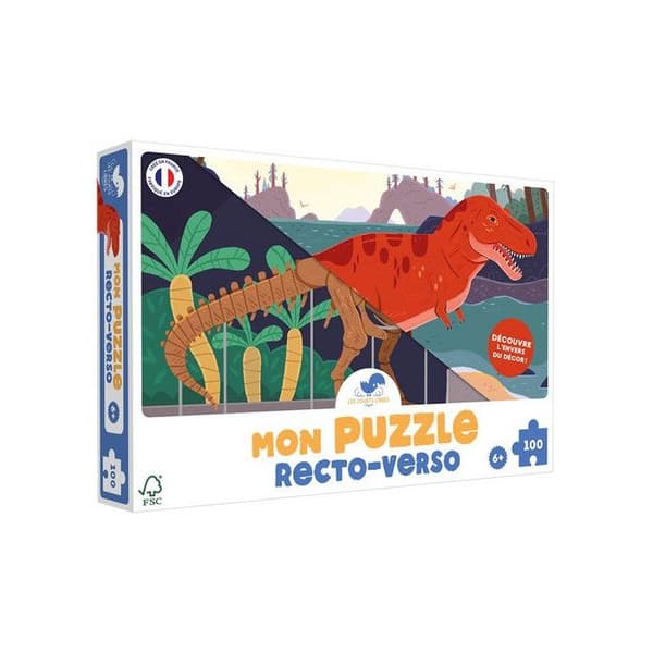 Pussel 2 x 100 bitar Gratis Toys My T-Rex dubbelsidigt pussel