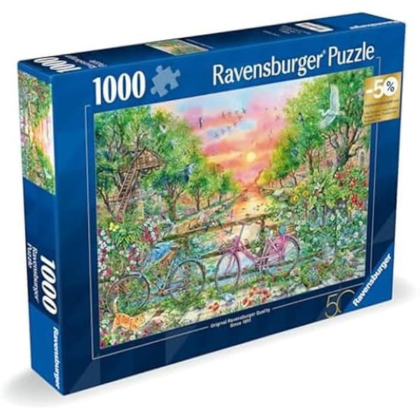 Pussel - RAVENSBURGER - Cyklar i Amsterdam - 1000 bitar - 50-årsjubileumsupplaga - För vuxna och barn från 14 år och uppåt