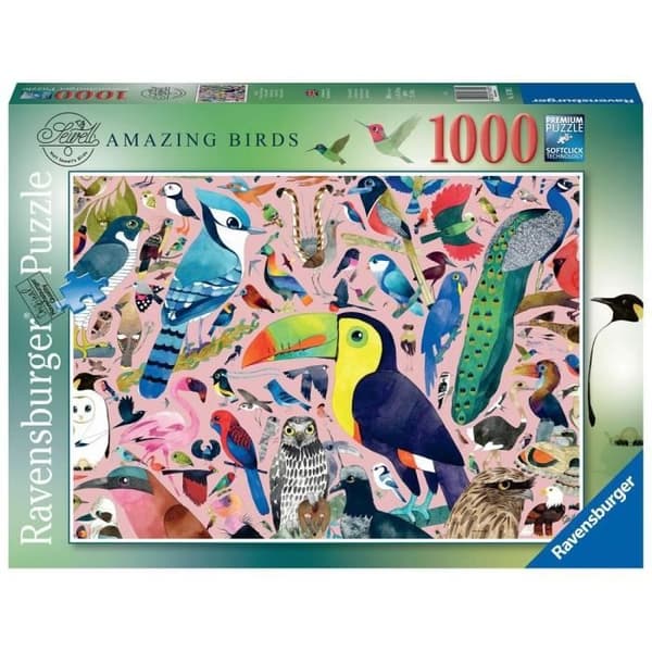 1000 bitars pussel - Ravensburger - Extraordinära fåglar / Matt Sewell - Djur - 2 års garanti