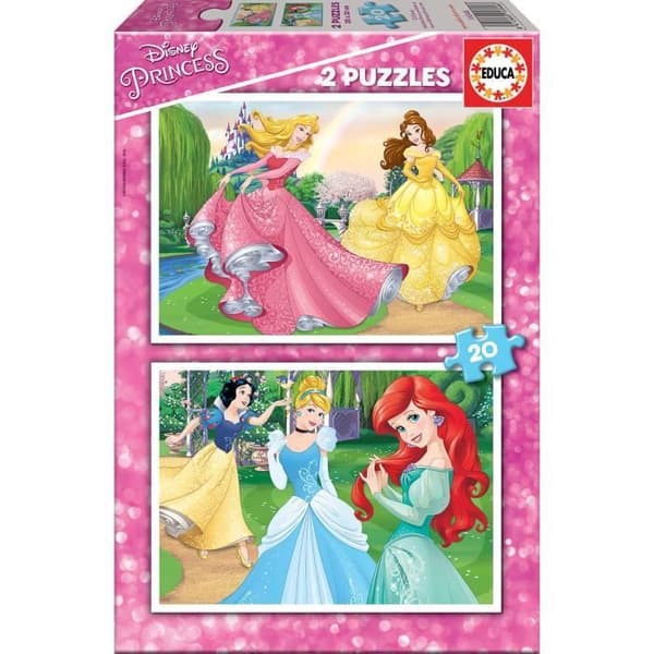 Disney Princesses Pussel - EDUCA - 2x20 bitar - För barn från 4 år