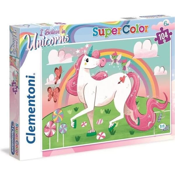 Unicorns Pussel - Clementoni - 104 bitar - Tjej - Från 6 år