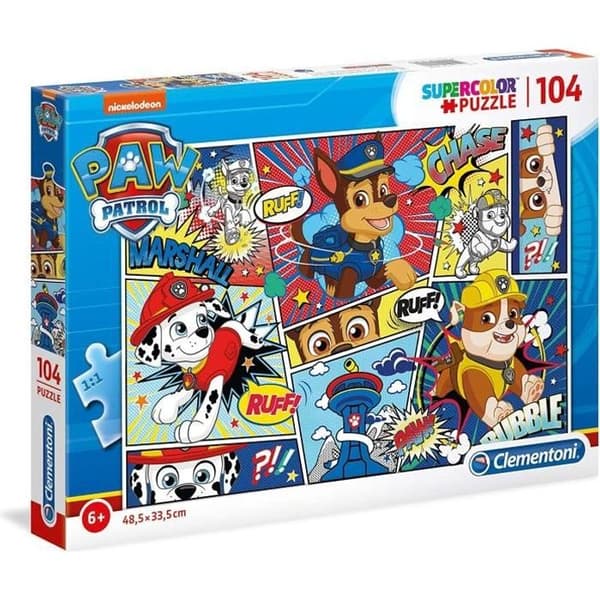 Pussel - CLEMENTONI - Paw Patrol - 104 bitar - För barn från 6 år och uppåt