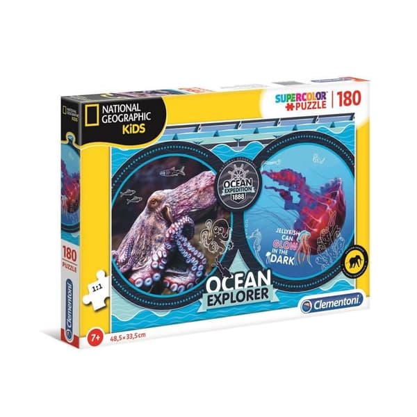 National Geographic Ocean Pussel - Clementoni - 180 bitar - Djur - För barn