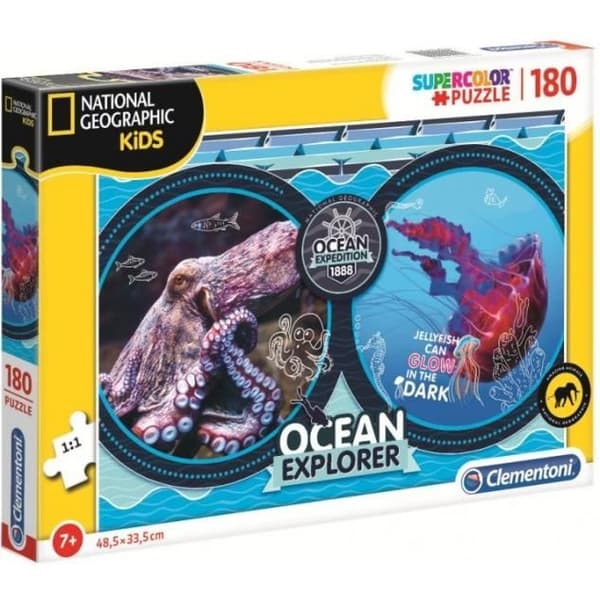 National Geographic Ocean Pussel - Clementoni - 180 bitar - Djur - För barn