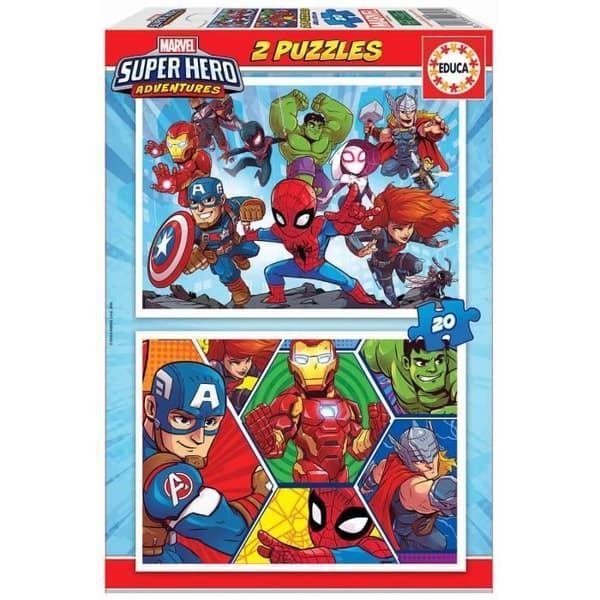 Pussel - EDUCA - Marvel Super Heroes Adventures - 40 bitar - Tecknade serier och serier - Pojke