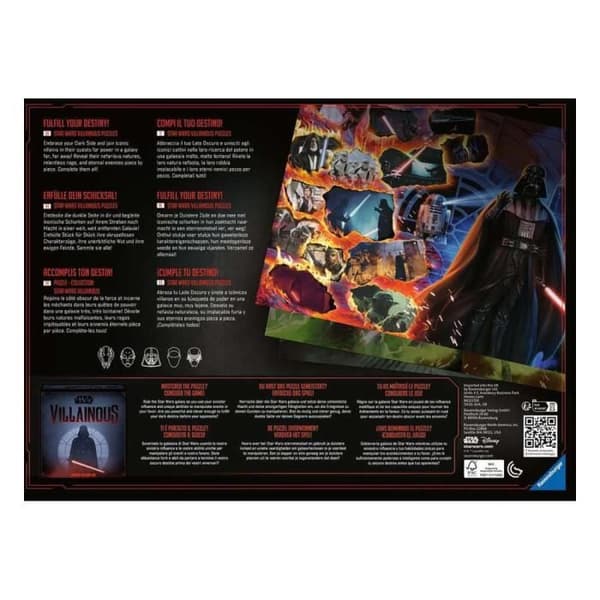 Pussel - RAVENSBURGER - STAR WARS VILLAINOUS - 1000 bitar - Temat Film - Dimensioner 70x50 cm