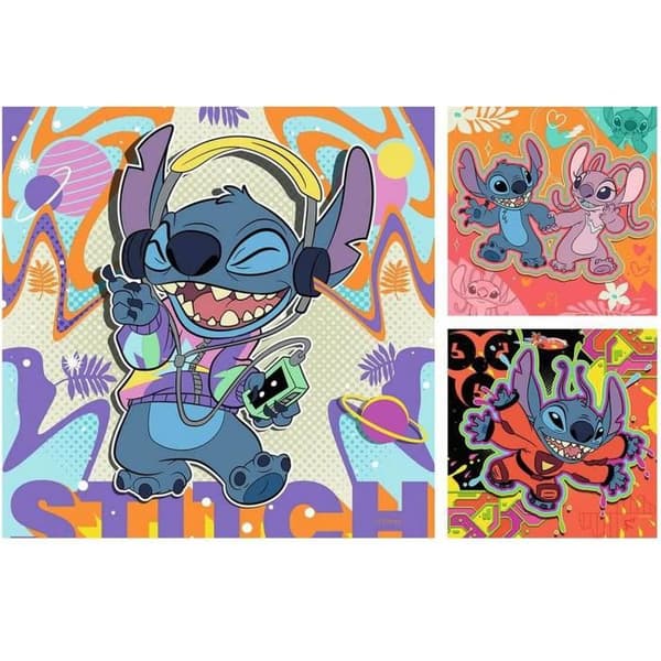 3x49 pusselbitar - RAVENSBURGER - Disney Stitch - Mindre än 100 bitar - Barn - Blandat - Tecknade serier och serier