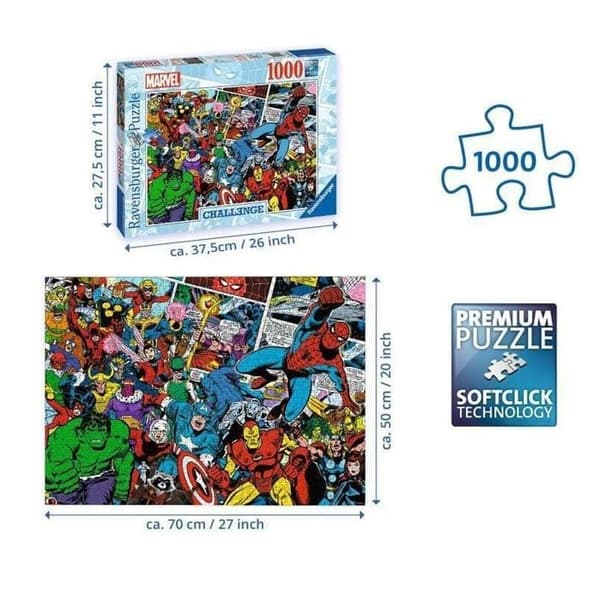 1000 bitars pussel - Ravensburger - Utmaningspussel Marvel - Blandat - Från 14 år