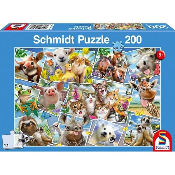 Animal Selfies Pussel - Schmidt Spiele - 200 bitar - För barn från 8 år och uppåt