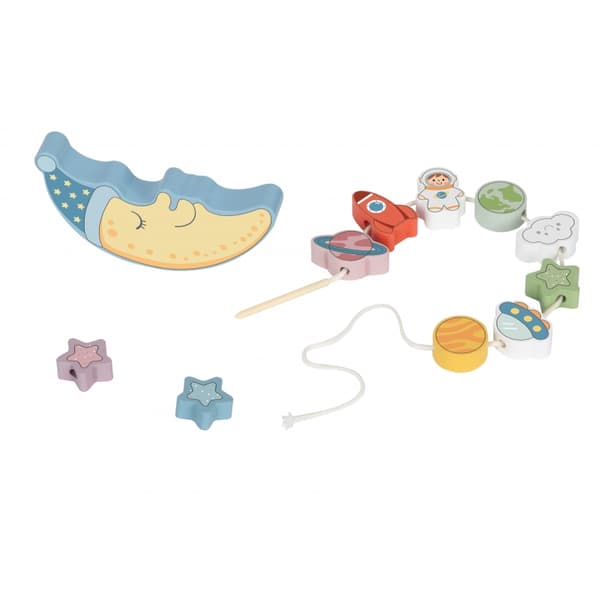 TOOKY TOY Kosmisk Sovande Månen Balanserande Träpuzzel Gänga Montessori Utrymme