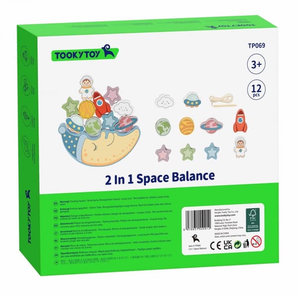 TOOKY TOY Kosmisk Sovande Månen Balanserande Träpuzzel Gänga Montessori Utrymme