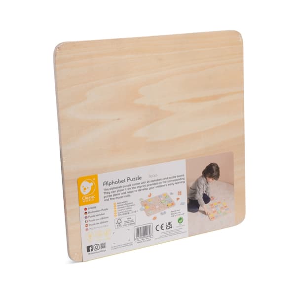 CLASSIC WORLD Montessori-puslespil i træ Lær alfabetbogstaver Word Puzzle 27 stk.