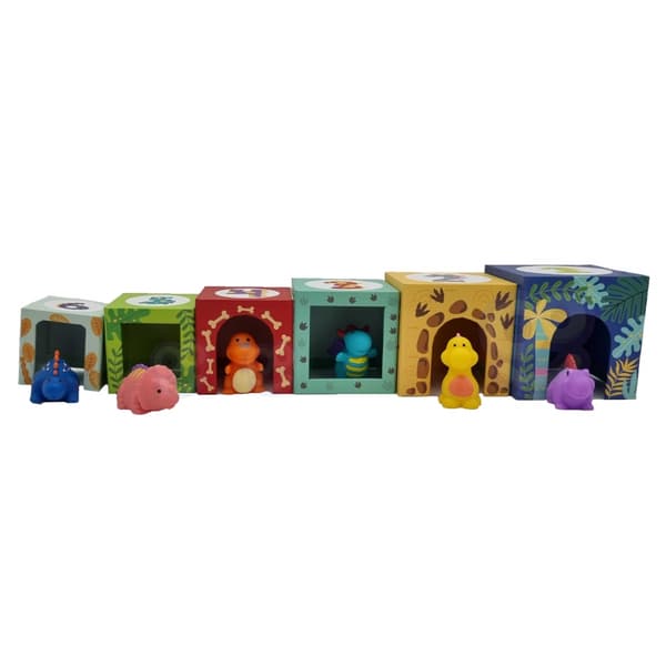 TOOKY TOY Träklossar Pedagogiskt Pussel + 6 Lekfigurer 12 st