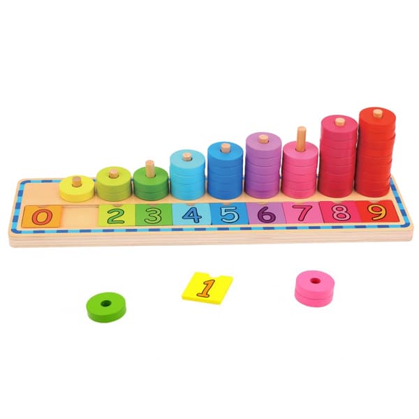 WOOPIE GREEN Montessori Pussel för att Lära sig Räkna och Färglägga 56 bitar
