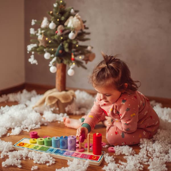 WOOPIE GREEN Montessori Pussel för att Lära sig Räkna och Färglägga 56 bitar