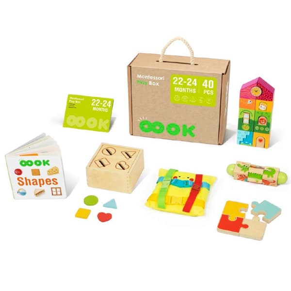 TOOKY TOY Låda XXL Montessori Pedagogisk Låda 7 i 1 Sensorisk 22-24 Månader