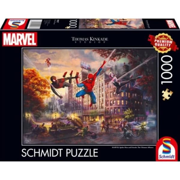 Pussel 1000 bitar: Spider-Man och Vänner - The Ultimate Alliance - Thomas Kinkade