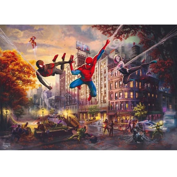 Pussel 1000 bitar: Spider-Man och Vänner - The Ultimate Alliance - Thomas Kinkade