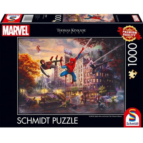 Pussel 1000 bitar: Spider-Man och Vänner - The Ultimate Alliance - Thomas Kinkade