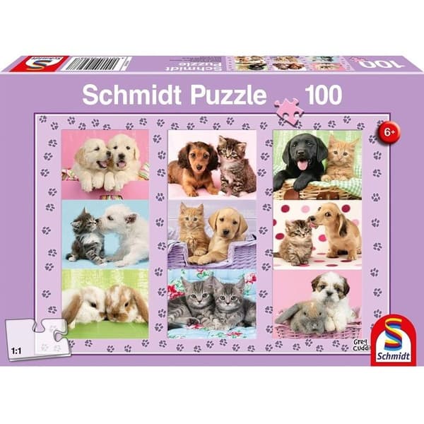 Djurpussel SCHMIDT SPIELE Mina djurvänner - 100 bitar