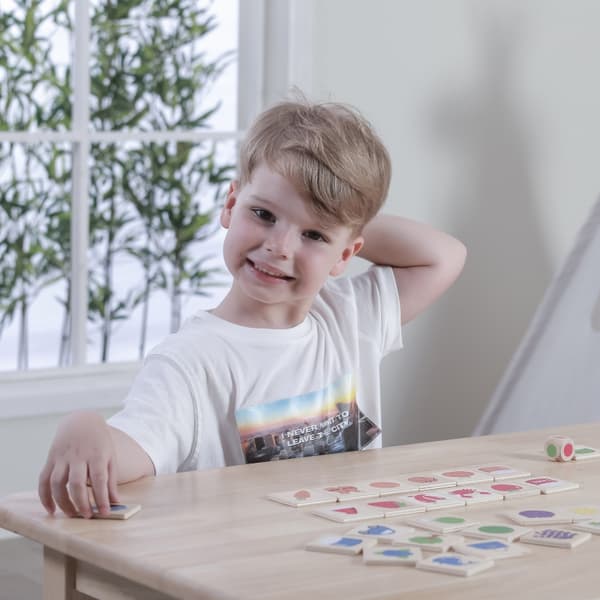 VIGA Pedagogiskt Spel Träpussel Sortera Matcha färger och Former 38 st. Montessori