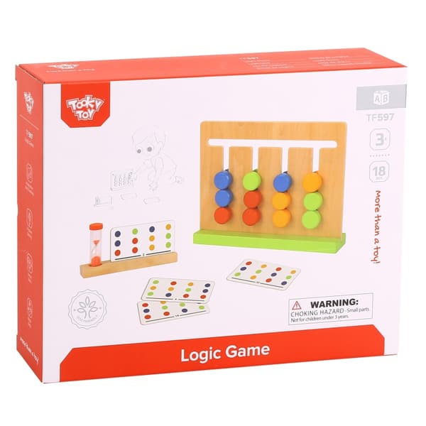 TOOKY TOY Logik Spel Tid Pusselfärger 30 Mönster 18 st.