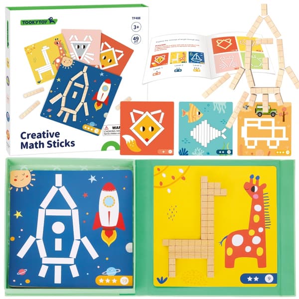 TOOKY TOY Pussel Logic Game Brain Teasers Magnetblock för Barn 49 st.