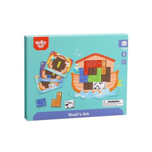 TOOKY TOY Magnetisk puslespil Montessori logisk puslespil Tetris Noahs ark 26 stk.