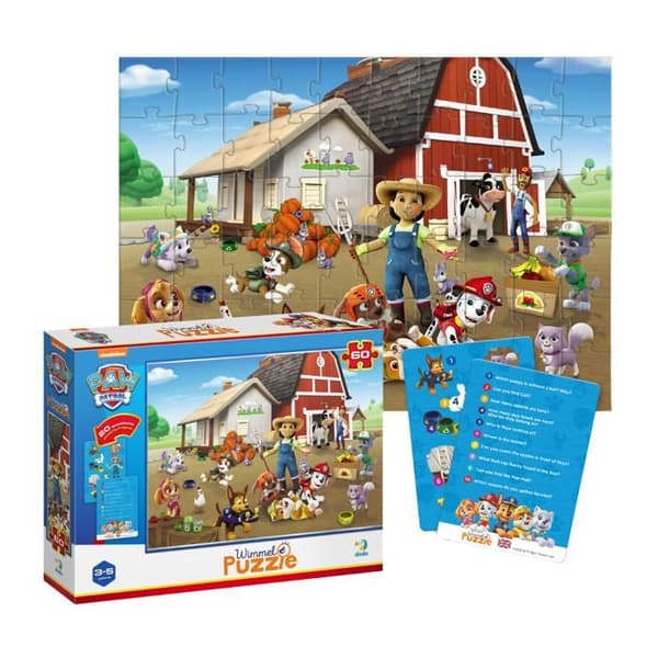 Pussel Wimmel "Paw Patrol - På gården" 60 bitar Kort med frågor 200452