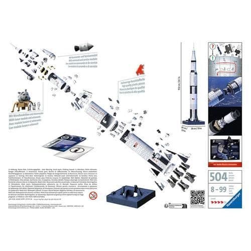 3D-pussel Saturn V rymdraket - Ravensburger - 440 bitar - NASA - Från 8 år gammal