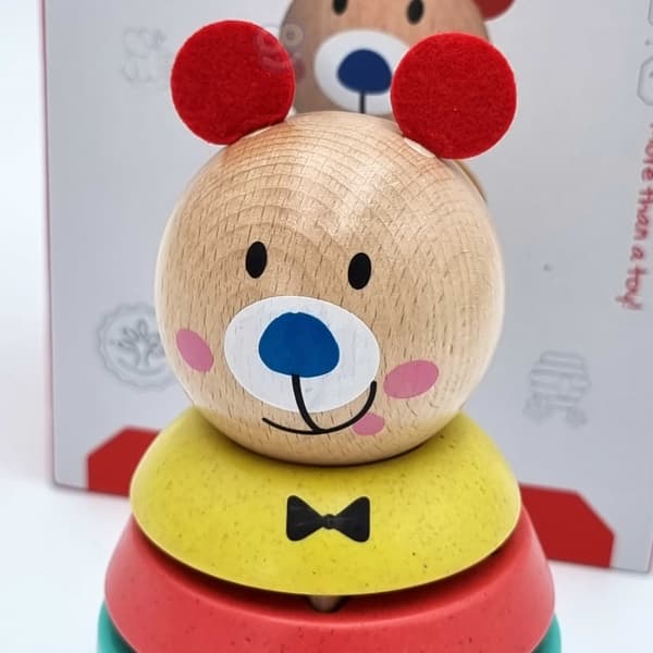 TOOKY TOY Träpussel Pyramidformer Teddybjörn 11 st