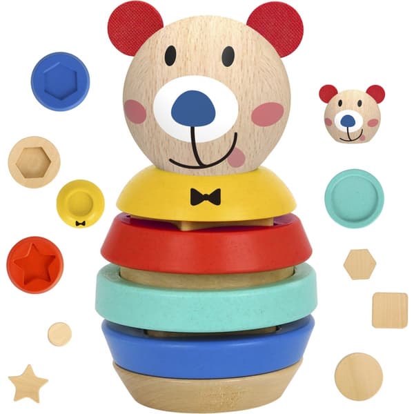 TOOKY TOY Träpussel Pyramidformer Teddybjörn 11 st