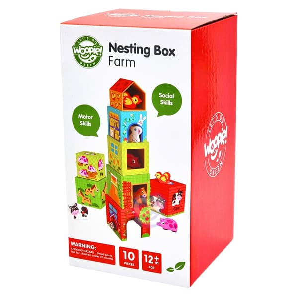 WOOPIE GREEN Farm in Boxes Cube Puslespil + Figurer 10 stk