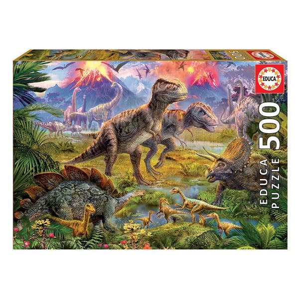 Djurpussel 500 bitar EDUCA - MÖTE MELLAN DINOSAURER