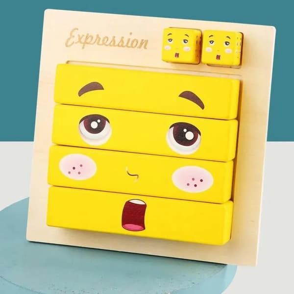 EMOTION SPEL TRÄKLOCKAR BYTER ANSIKTEN