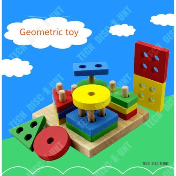 TD® färgglada geometriska gummiträpussel 3 år gamla Säkra pedagogiska leksaker för barn Pedagogiska leksaker