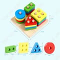 Miniatyrbild 2 av 4: TD® färgglada geometriska gummiträpussel 3 år gamla Säkra pedagogiska leksaker för barn Pedagogiska leksaker