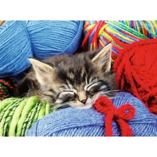 Pussel För Vuxna - RAVENSBURGER - Kattungar - 100 bitar - Tjocka bitar - Stöd ingår