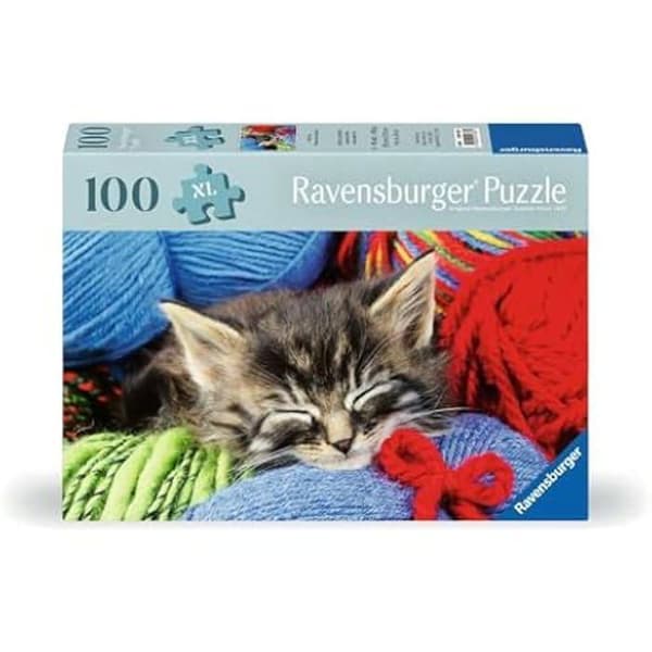 Pussel För Vuxna - RAVENSBURGER - Kattungar - 100 bitar - Tjocka bitar - Stöd ingår