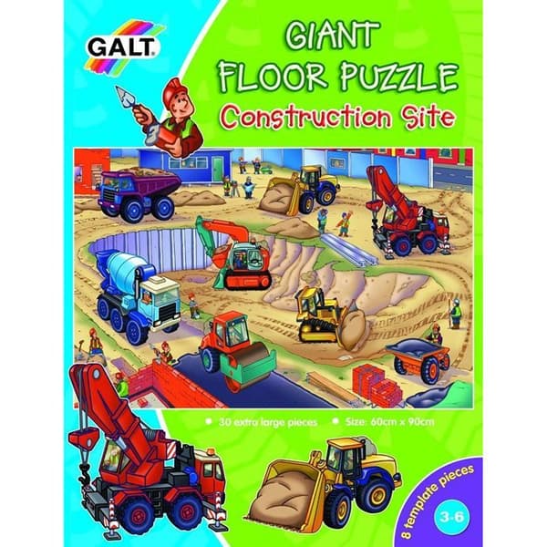 Jättegolvpussel Le Chantier - GALT - 8 bitar - Fordon och maskiner