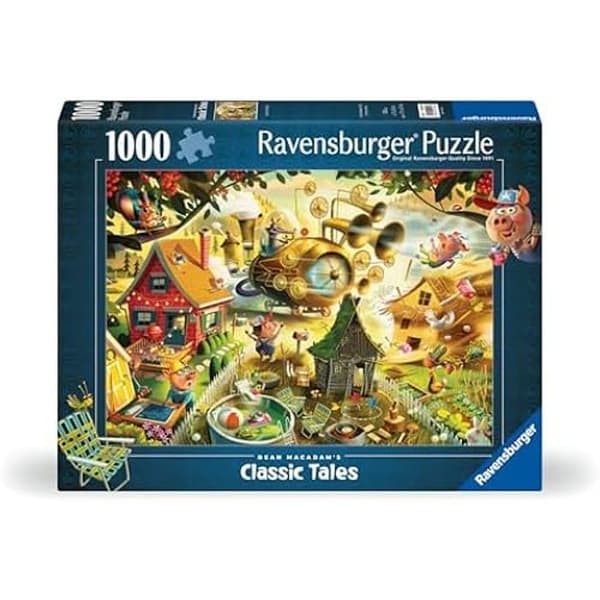 Ravensburger Dean Macadam Titta Ut Små Grisar! Pussel med 1000 bitar - Precisionsutskärning, livfulla bilder och utan